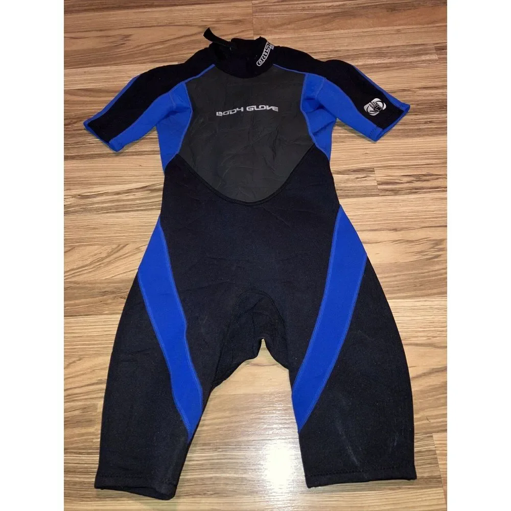 Body Glove Wet Suit Boys Junior Size 14 Crush 2.1mm Shorty Black‎ & Blue